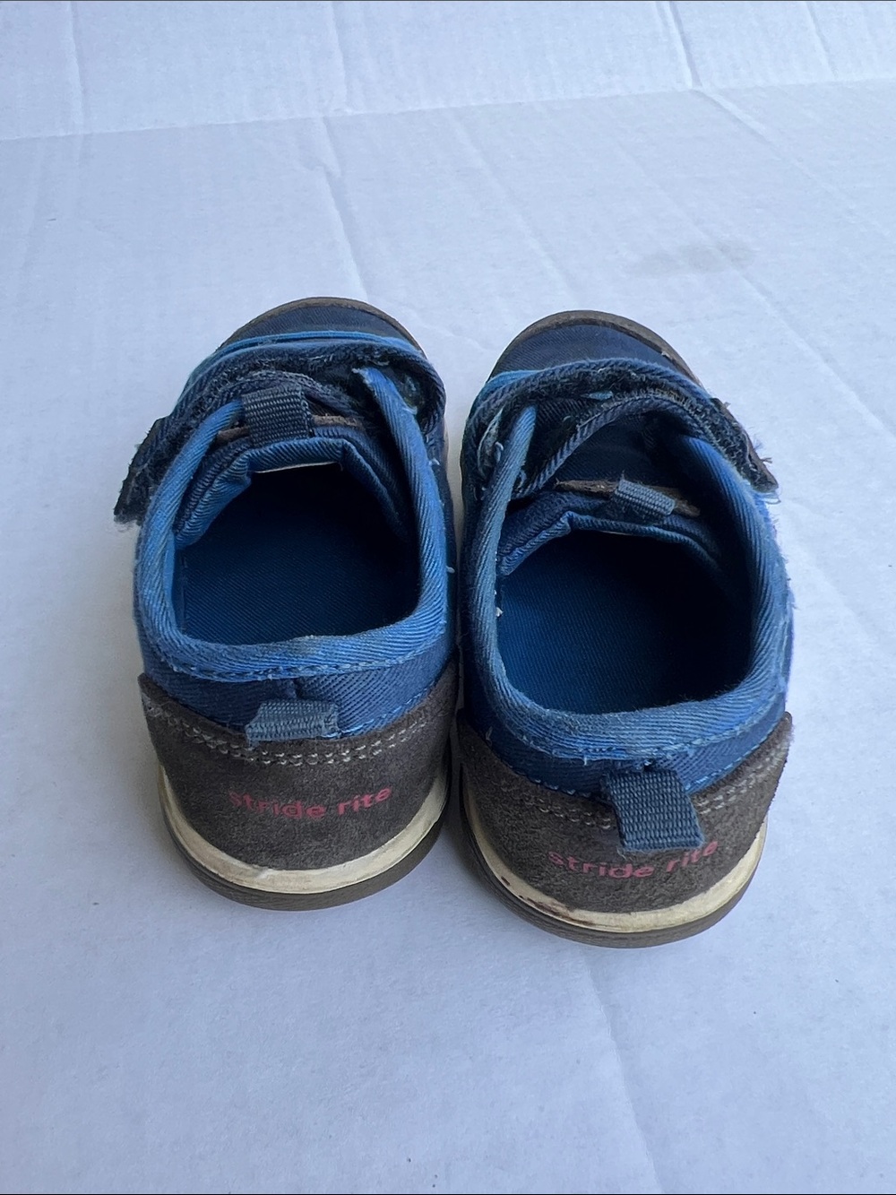 Stride Rite Navy Blue and Brown Toddler Velcro Sneakers